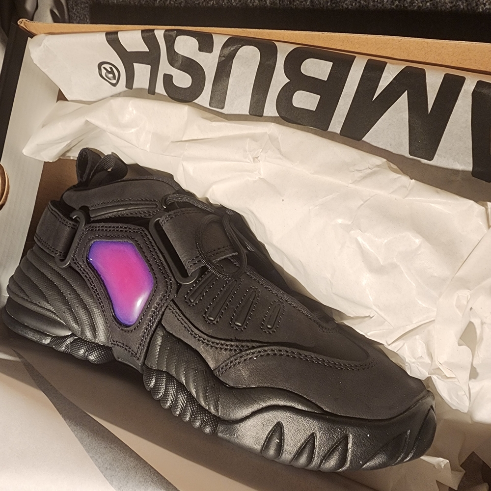 Black Sneakers with Purple Accent